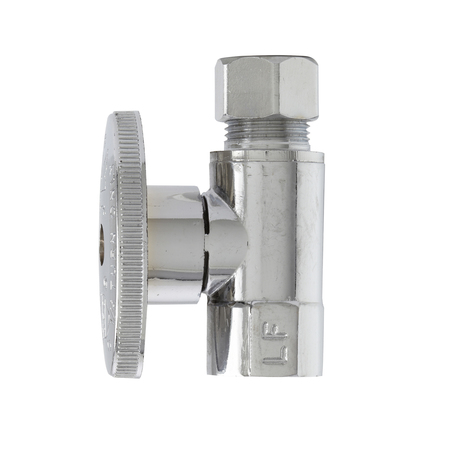 KEENEY MFG 3/8" FIP x 3/8" OD Quarter Turn Straight Valve, Chrome PP52PCLF